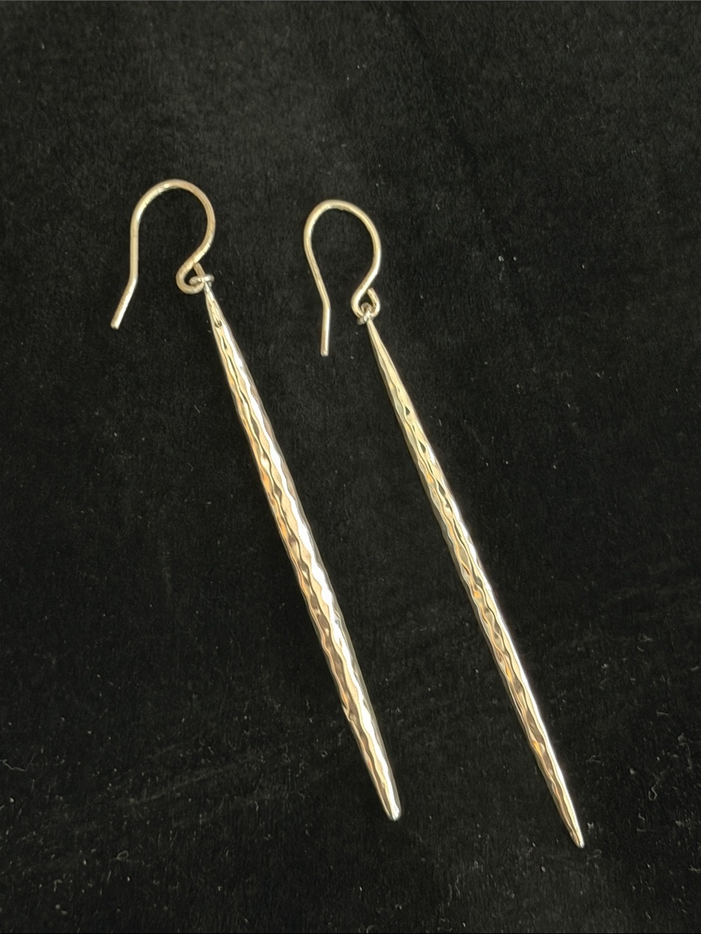 Gorjana Hammered Silver Nora Dagger Drop Earrings NWOT